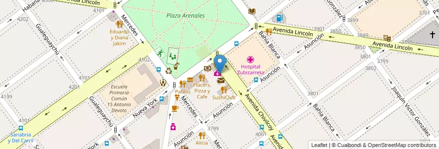 Mapa de ubicacion de El Griego, Villa Devoto en Аргентина, Буэнос-Айрес, Буэнос-Айрес, Comuna 11.