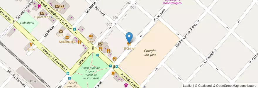 Mapa de ubicacion de El Grillo en 阿根廷, 布宜诺斯艾利斯省, Partido De San Miguel, Muñiz.