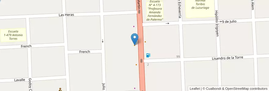 Mapa de ubicacion de El Gringo Gill en アルゼンチン, チリ, メンドーサ州, Departamento Tunuyán, Distrito Ciudad De Tunuyán.