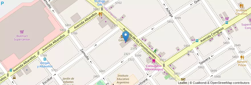 Mapa de ubicacion de El Guacho Automotores S.A., Villa Pueyrredon en Argentina, Ciudad Autónoma De Buenos Aires, Comuna 12, Buenos Aires.