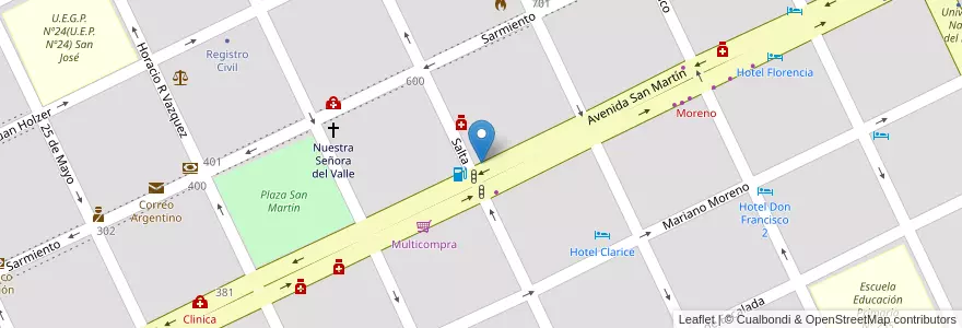 Mapa de ubicacion de El Guardamonte en アルゼンチン, チャコ州, Departamento General Güemes, Municipio De Juan José Castelli, Juan José Castelli, Juan Jose Castelli.