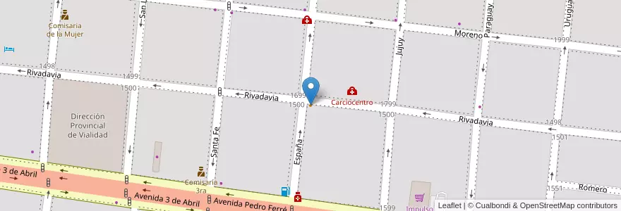 Mapa de ubicacion de El Héroe De Malvinas en Argentina, Corrientes, Departamento Capital, Corrientes, Corrientes.