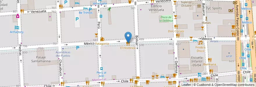Mapa de ubicacion de El Histórico, Montserrat en アルゼンチン, Ciudad Autónoma De Buenos Aires, Comuna 1, ブエノスアイレス.