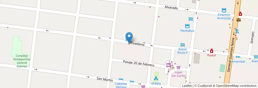 Mapa de ubicacion de El Hornito - Empanadas en الأرجنتين, Salta, Cafayate, Municipio De Cafayate.