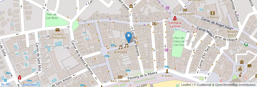 Mapa de ubicacion de EL HORNO en İspanya, Catalunya, Barcelona, Garraf, Sitges.