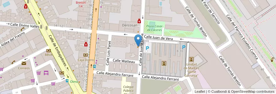 Mapa de ubicacion de El Horóscopo en إسبانيا, منطقة مدريد, منطقة مدريد, Área Metropolitana De Madrid Y Corredor Del Henares, مدريد.
