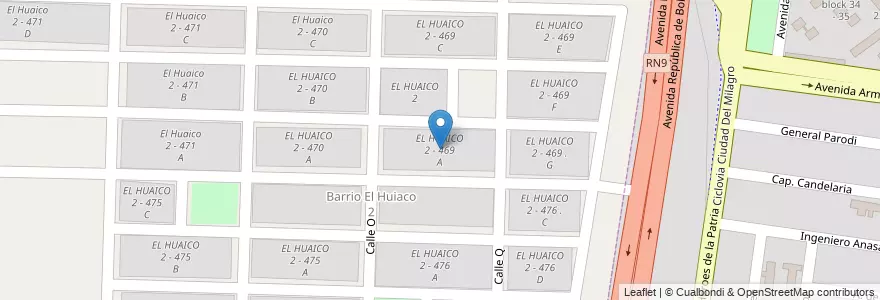 Mapa de ubicacion de EL HUAICO 2 - 469 A en アルゼンチン, サルタ州, Capital, Municipio De Salta.