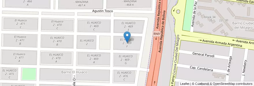 Mapa de ubicacion de EL HUAICO 2 - 469 F en آرژانتین, Salta, Capital, Municipio De Salta.