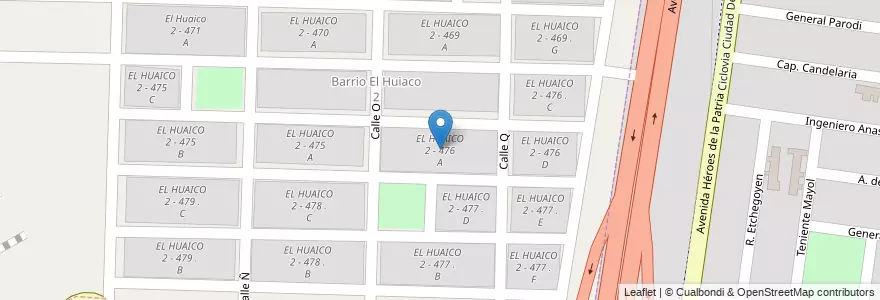Mapa de ubicacion de EL HUAICO 2 - 476 A en Argentina, Salta, Capital, Municipio De Salta.