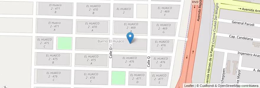 Mapa de ubicacion de EL HUAICO 2 - 476 B en الأرجنتين, Salta, Capital, Municipio De Salta.