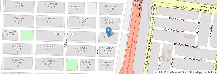 Mapa de ubicacion de EL HUAICO 2 - 476 . C en Argentina, Salta, Capital, Municipio De Salta.