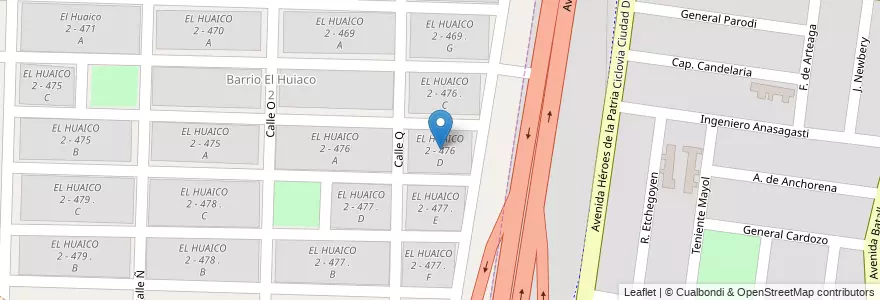 Mapa de ubicacion de EL HUAICO 2 - 476 D en アルゼンチン, サルタ州, Capital, Municipio De Salta.