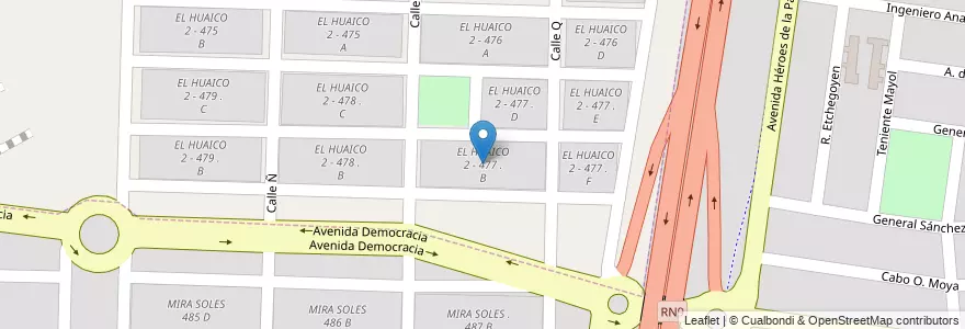 Mapa de ubicacion de EL HUAICO 2 - 477 . B en アルゼンチン, サルタ州, Capital, Municipio De Salta.