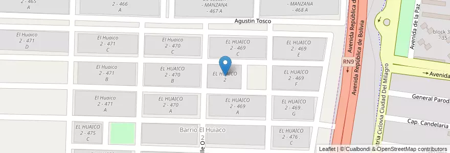 Mapa de ubicacion de EL HUAICO 2 en الأرجنتين, Salta, Capital, Municipio De Salta.