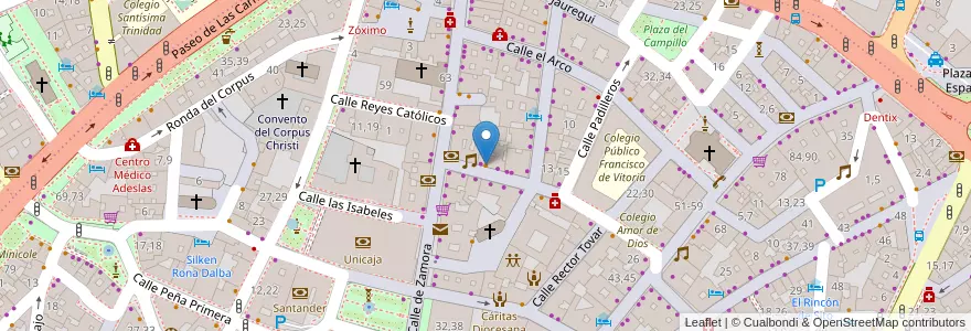Mapa de ubicacion de El ideal en Espanha, Castela E Leão, Salamanca, Campo De Salamanca, Salamanca.