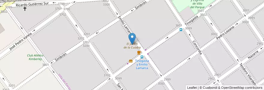 Mapa de ubicacion de El Jardín de la Cuadra, Villa del Parque en アルゼンチン, Ciudad Autónoma De Buenos Aires, ブエノスアイレス, Comuna 11.