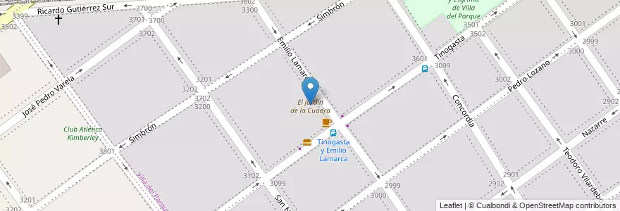 Mapa de ubicacion de El Jardín de la Cuadra, Villa del Parque en アルゼンチン, Ciudad Autónoma De Buenos Aires, ブエノスアイレス, Comuna 11.