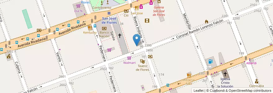 Mapa de ubicacion de El Jardín de los Colores, Flores en Argentinië, Ciudad Autónoma De Buenos Aires, Comuna 7, Buenos Aires.