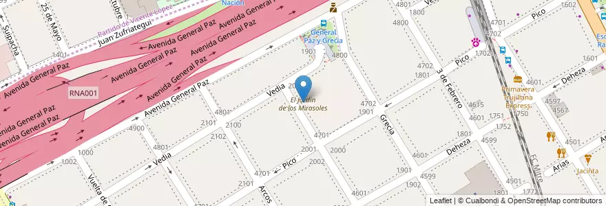 Mapa de ubicacion de El Jardín de los Mirasoles, Nuñez en الأرجنتين, Ciudad Autónoma De Buenos Aires, Buenos Aires, Comuna 13, Vicente López.