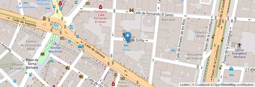 Mapa de ubicacion de El Jardín de Orfila en Espanha, Comunidade De Madrid, Comunidade De Madrid, Área Metropolitana De Madrid Y Corredor Del Henares, Madrid.
