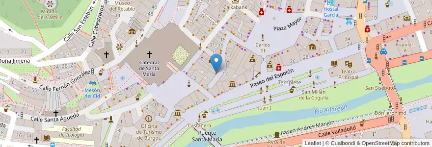 Mapa de ubicacion de El Jardín del Gaona en اسپانیا, Castilla Y León, Burgos, Alfoz De Burgos, Burgos.