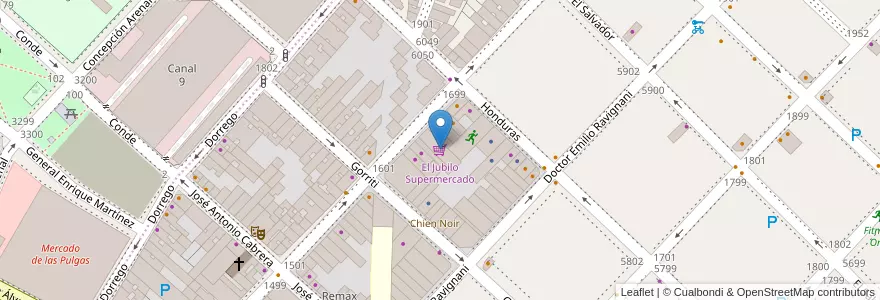 Mapa de ubicacion de El Jubilo Supermercado, Palermo en Argentine, Ciudad Autónoma De Buenos Aires, Buenos Aires.