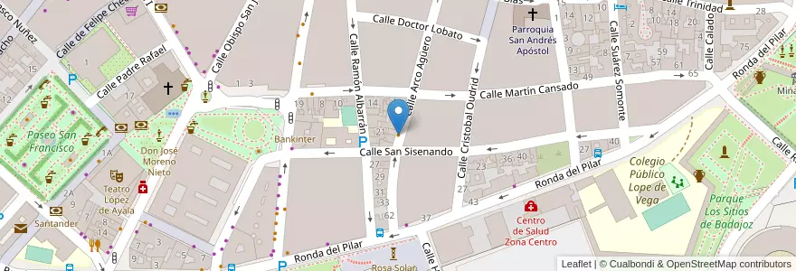 Mapa de ubicacion de El Jueves en Espanha, Estremadura, Badajoz, Tierra De Badajoz, Badajoz.