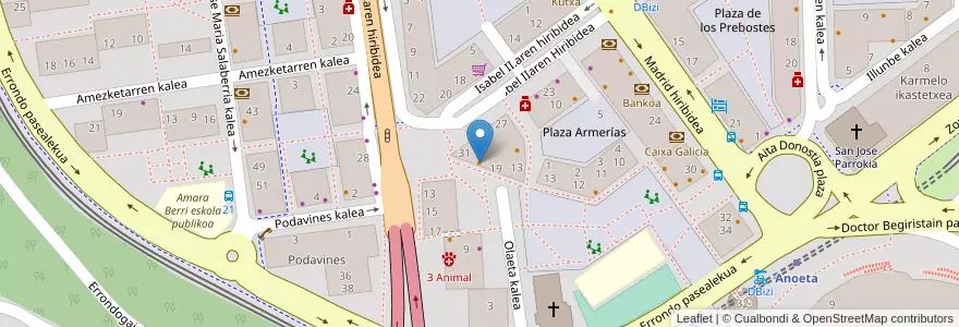 Mapa de ubicacion de El kebab de Idro en Spagna, Euskadi, Gipuzkoa, Donostialdea, Donostia/San Sebastián.