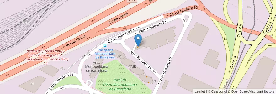 Mapa de ubicacion de El Kesito en 스페인, Catalunya, Barcelona, Barcelonès, 바르셀로나.