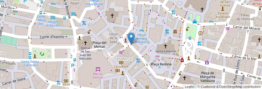 Mapa de ubicacion de El Kiosko en Spanien, Valencianische Gemeinschaft, Valencia, Comarca De València, Valencia.