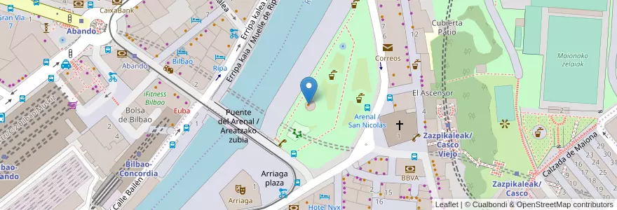 Mapa de ubicacion de El Kiosko en Espagne, Pays Basque Autonome, Biscaye, Grand-Bilbao, Bilbao.