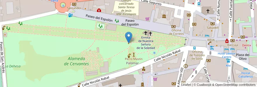 Mapa de ubicacion de El Kiosko en 西班牙, Castilla Y León, Soria, Soria, Comarca De Soria.