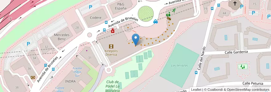 Mapa de ubicacion de El Kiosko en إسبانيا, منطقة مدريد, منطقة مدريد, Área Metropolitana De Madrid Y Corredor Del Henares, ألكوبينداس.
