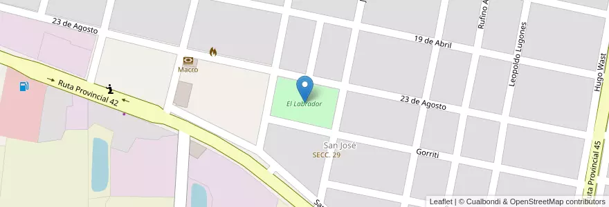 Mapa de ubicacion de El Labrador en 阿根廷, Jujuy, Departamento El Carmen, Municipio De Monterrico.