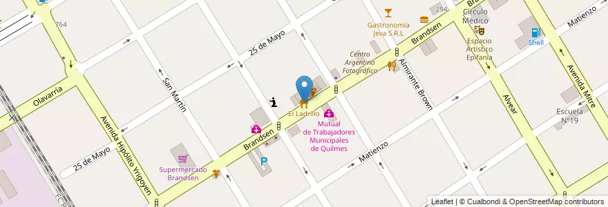 Mapa de ubicacion de El Ladrillo en Arjantin, Buenos Aires, Partido De Quilmes, Quilmes.