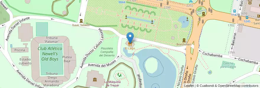 Mapa de ubicacion de El Lago en Argentinien, Santa Fe, Departamento Rosario, Municipio De Rosario, Rosario.