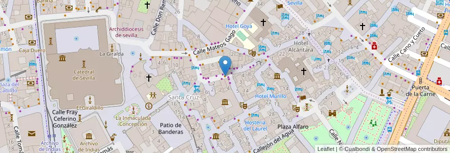 Mapa de ubicacion de El librero tapas en スペイン, アンダルシア州, Sevilla, セビリア.