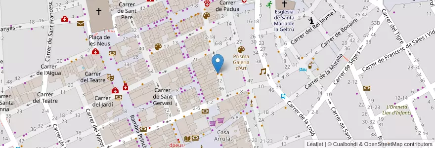 Mapa de ubicacion de El Local en اسپانیا, Catalunya, Barcelona, Garraf, Vilanova I La Geltrú.
