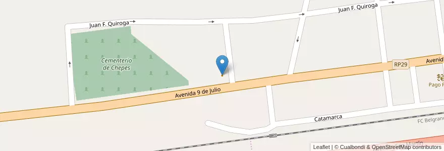 Mapa de ubicacion de El Mago en آرژانتین, La Rioja, Departamento Rosario Vera Peñaloza, Chepes.