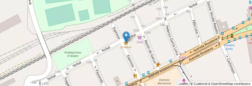 Mapa de ubicacion de El Mana, Caballito en アルゼンチン, Ciudad Autónoma De Buenos Aires, ブエノスアイレス, Comuna 6.