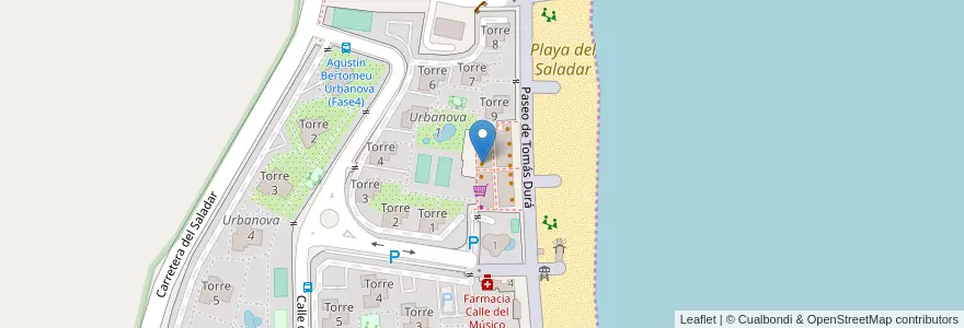 Mapa de ubicacion de El Mar en Spanje, Valencia, Alicante, L'Alacantí, Alicante.