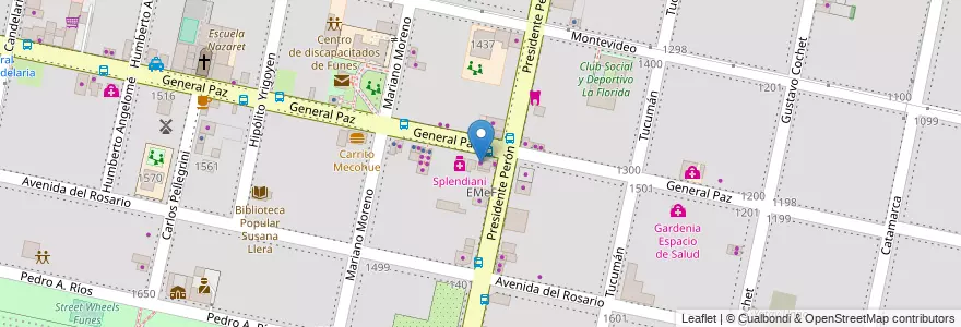 Mapa de ubicacion de El mas popular en Argentinien, Santa Fe, Departamento Rosario, Municipio De Funes, Funes.