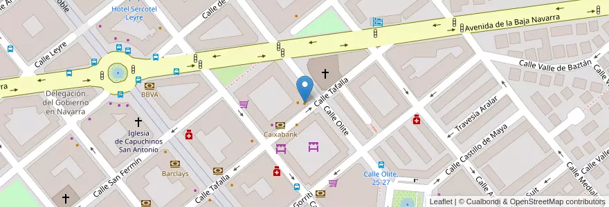 Mapa de ubicacion de El Mercado en Испания, Наварра, Наварра, Памплона.