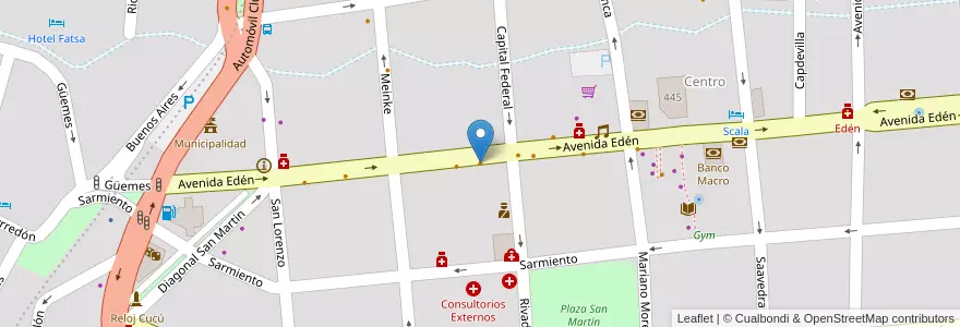 Mapa de ubicacion de El merendero en Arjantin, Córdoba, Departamento Punilla, Pedanía San Antonio, Municipio De La Falda.