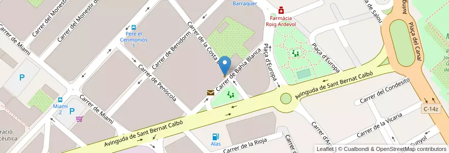 Mapa de ubicacion de El Mergo en Spanje, Catalonië, Tarragona, Baix Camp, Reus.