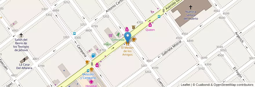 Mapa de ubicacion de El Meson de los Amigos, Villa Pueyrredon en الأرجنتين, Ciudad Autónoma De Buenos Aires, Comuna 12, Buenos Aires, Comuna 11.
