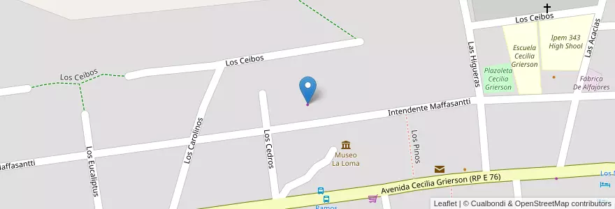 Mapa de ubicacion de El Mirador en الأرجنتين, Córdoba, Departamento Punilla, Pedanía Dolores, Municipio De Los Cocos.