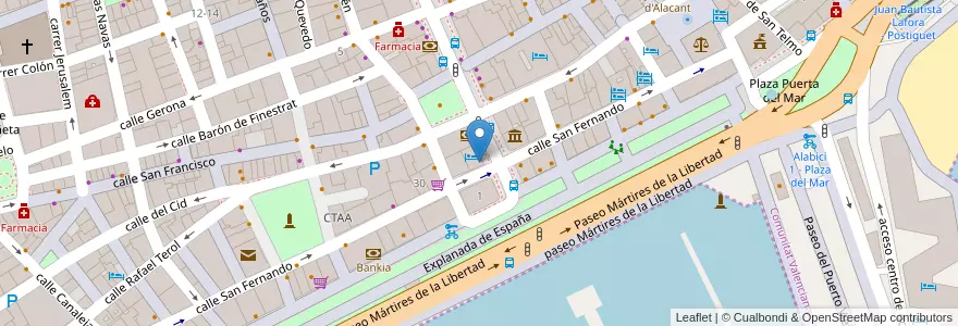 Mapa de ubicacion de El mirador en Espanha, Comunidade Valenciana, Alacant / Alicante, L'Alacantí, Alacant / Alicante.