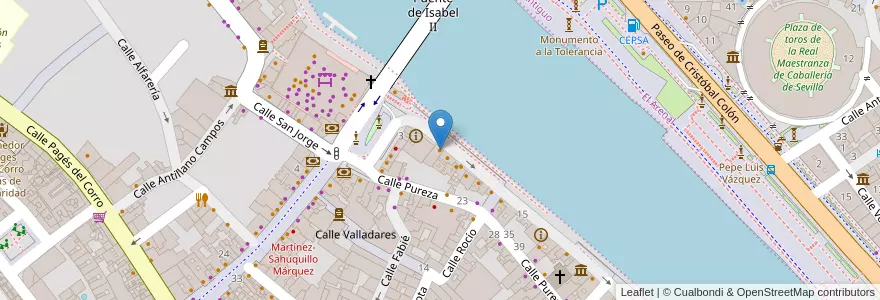 Mapa de ubicacion de El Mirador de Triana en 西班牙, 安达鲁西亚, Sevilla, Sevilla.