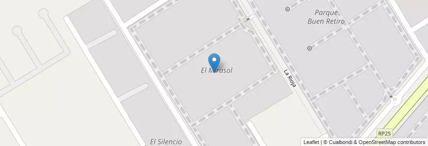 Mapa de ubicacion de El Mirasol en Arjantin, Buenos Aires, Partido Del Pilar, Villa Rosa.